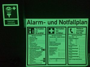 XTRA-GLO Alarm- und Notfallplan